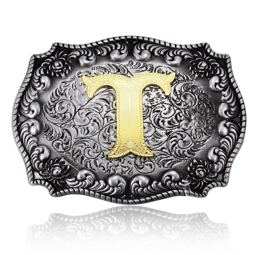 8927 Western Initial Letters Belt Buckle ABCDEFG to Z Alphabet Letters Belt